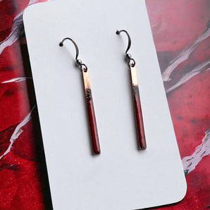 Thin Bar Earrings (various colours) By Aflame Creations
