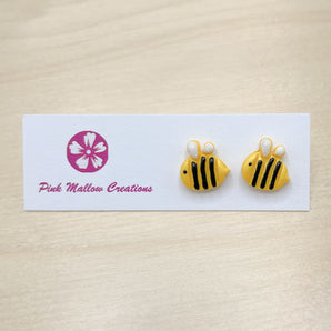 Bee Stud Earrings By Pink Mallow Creations