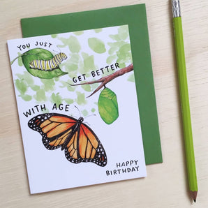 Better With Age Butterfly Birthday Card By Paper Wilderness