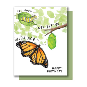 Better With Age Butterfly Birthday Card By Paper Wilderness