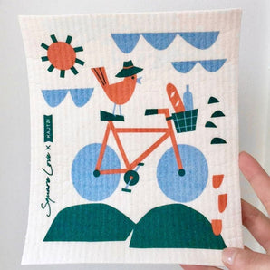 Bicycle Bird Swedish Dishcloth By Square Love