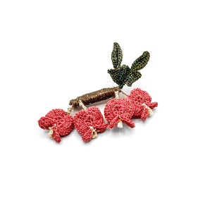 Bleeding Hearts Crochet Brooch By HG Craft