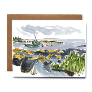 Blue Rocks Card By Kat Frick Miller Art