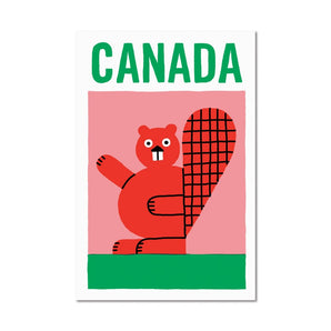 Canada Beaver Postcard By Paperole