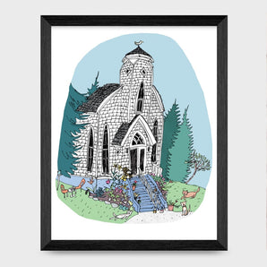 Cats on the Lawn 8.5x11 Print By Emma FitzGerald Art &
