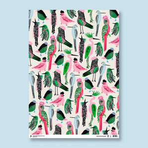 Exotic Birds Gift Wrap Sheet By Paperole