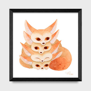 Fennec Fox Stack 5x5 Print By Tegan Thomas Illustration