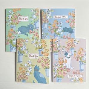 Flower Market Kitties Thank You Card Set (4) By Julep