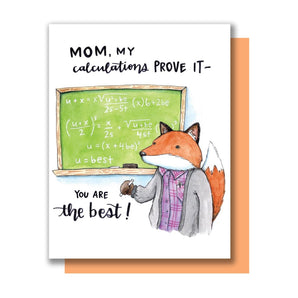 Fox Mom Calculations Card By Paper Wilderness