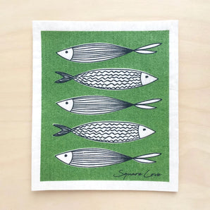 Green Fish Swedish Dishcloth By Square Love