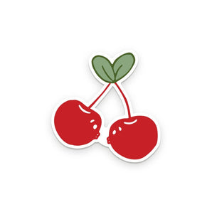Kissing Cherries Sticker By Ruff House Print Shop
