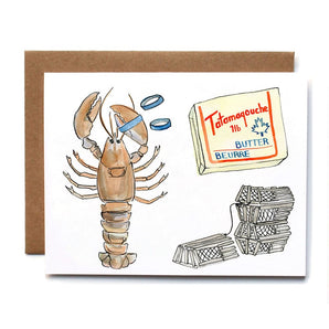 Lobster Dinner Card By Kat Frick Miller Art