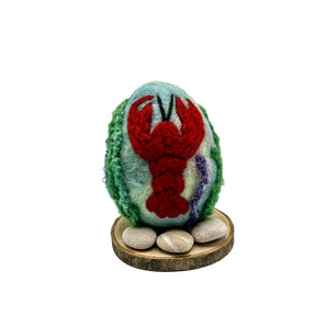 Lobster - Easter Egg Felted Sculpture By Magic of Wool
