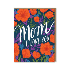 Love You Mom Poppies Card By Paper Parasol Press