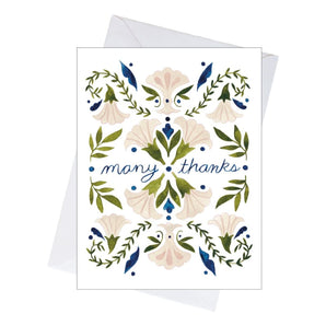 Many Thanks Blue Card By Lucky Sprout Studio