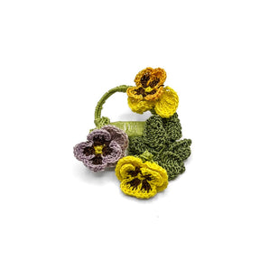 Pansies Crochet Brooch By HG Craft