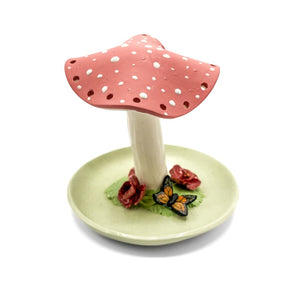 Mushroom Earring Holder With Plate (various designs)