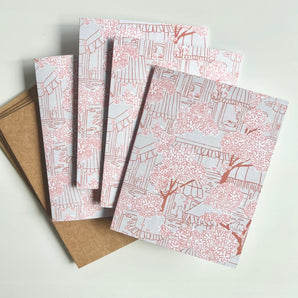 Sakura Kitties Card Set (4) By Julep and Trubbs Studio