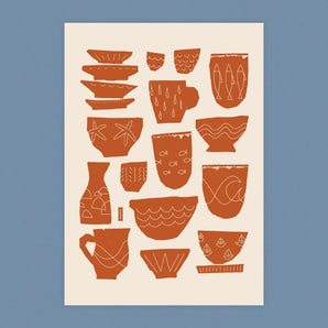 Seaside Dishes Tea Towel By Kautzi
