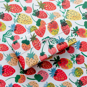 Strawberries Gift Wrap Sheet By Paperole