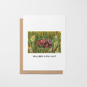 Welcome Little One Fawn Card By Bryanna Chapeskie