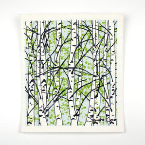 Birch Trees Swedish Dishcloth By Square Love