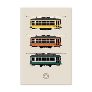 Birney Streetcar Trio Postcard By Inkwell Originals