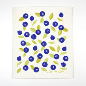 Blueberries Swedish Dishcloth By Square Love