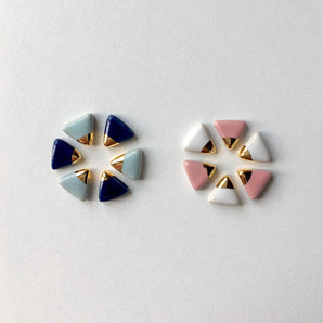 Gold Accent Triangle Studs (various colours) By Ellie Parker