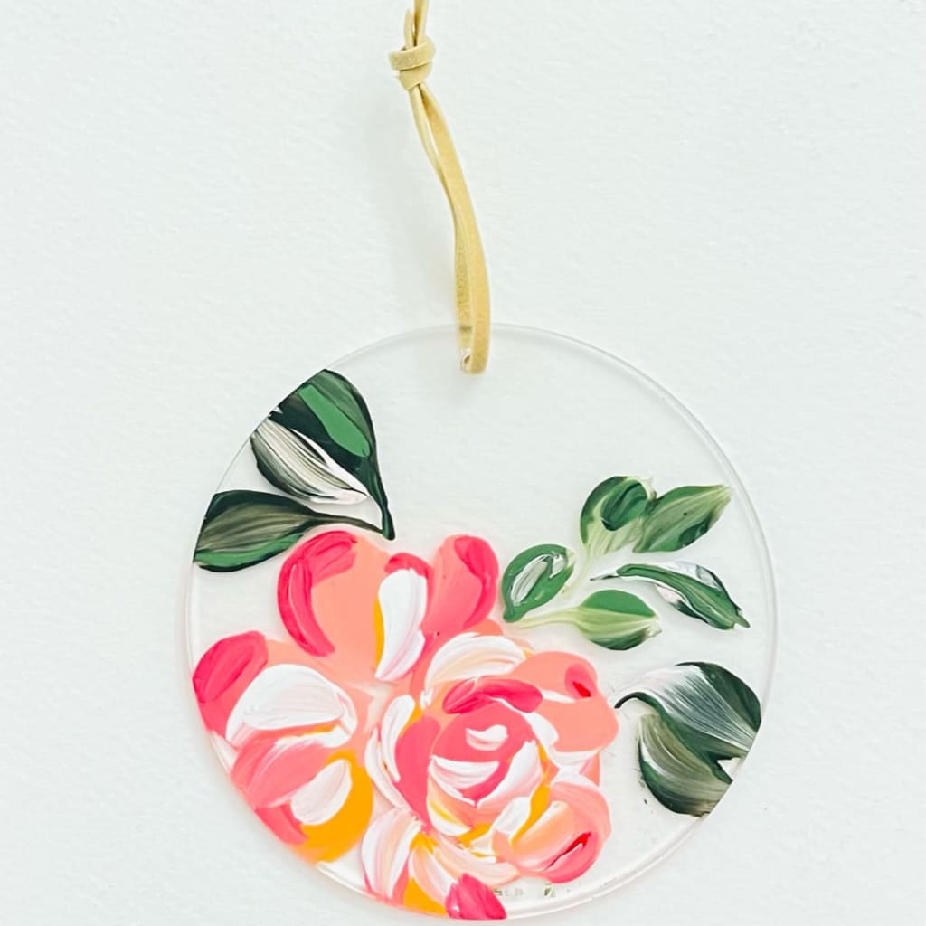 Handpainted Acrylic Floral Ornament (various designs)