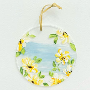 Handpainted Acrylic Floral Ornament (various designs)
