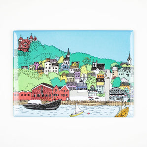 Lunenburg Harbour Magnet By Emma FitzGerald Art & Design
