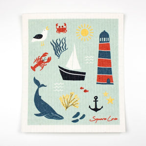 Maritime Icons Swedish Dishcloth By Square Love
