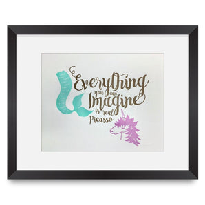 Unicorn & Mermaid Imagine 11x14 Print By Inkwell Originals